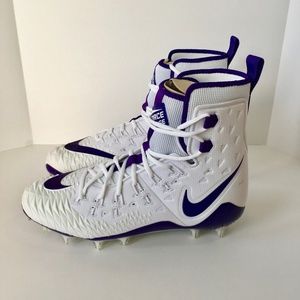 Nike Force Savage White Purple Football Cleats